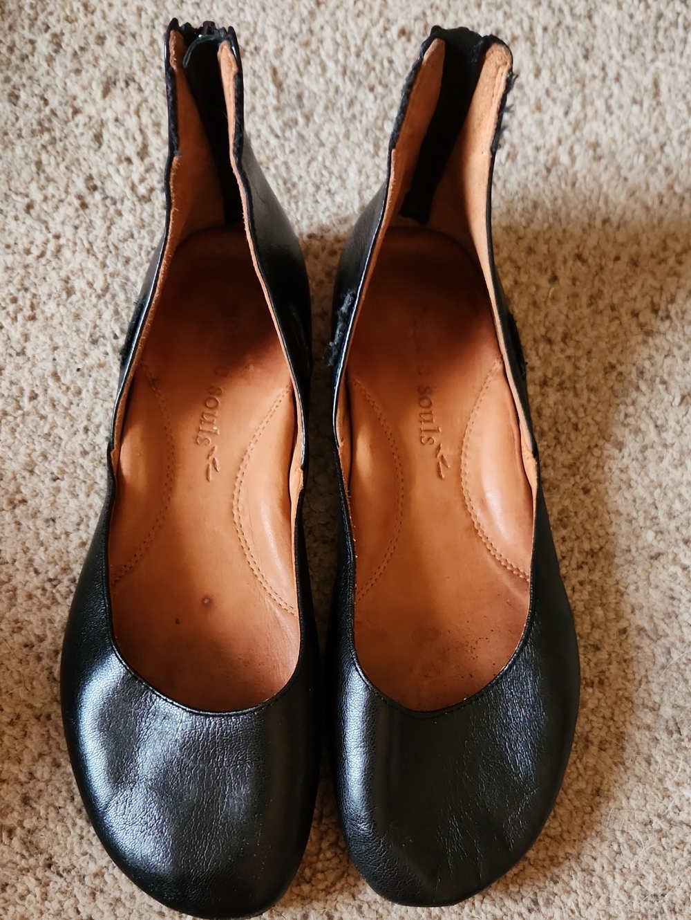 Classic Gentle Souls Black Leather Women's Slip-On Flats Sz 10